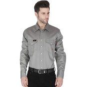 Forge FR Men's Solid Long Sleeve Work Shirt in Gray
